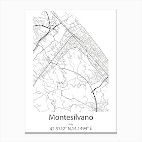 Montesilvano,Italy Minimalist Map Canvas Print