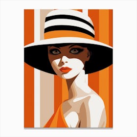 Girl In A Hat 4 Canvas Print