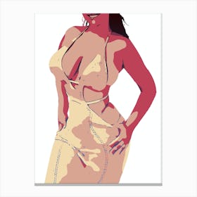 Abstract Geometric Sexy Woman (7) Canvas Print