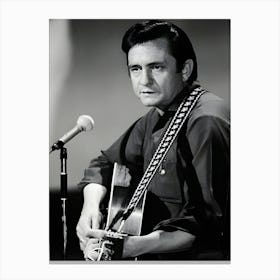 Johnny Cash Plays Guitar On Johnny Cash Show Canvas Print