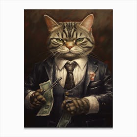 Gangster Cat American Shorthair 5 Canvas Print