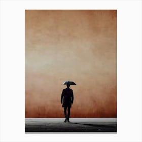 Silhouette Of A Man Walking Canvas Print