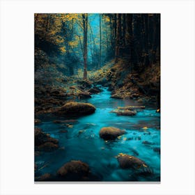 Waterfall River Blue Canvas Print