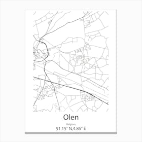 Olen,Belgium Minimalist Map Canvas Print