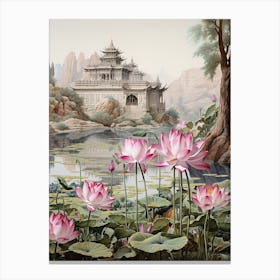 Lotus Victorian Style 0 Canvas Print