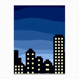 Cityscape At Night 2 Canvas Print