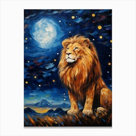 Lion At Night Canvas Print