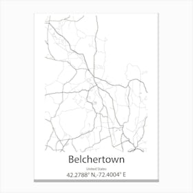 Belchertown,United States Minimalist Map 1 Canvas Print