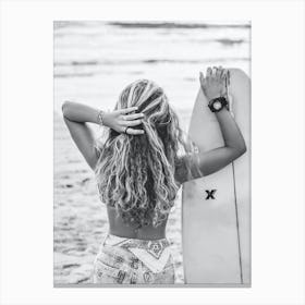 Curly Surf Girl Canvas Print