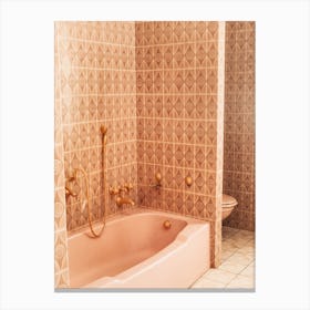Pink And Golden Bathtube Canvas Print