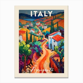 Agrigento Italy 3 Fauvist Painting  Travel Poster Canvas Print