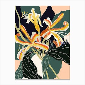 Colourful Flower Illustration Honeysuckle 3 Canvas Print