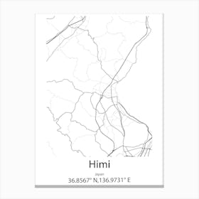 Himi,Japan Minimalist Map Canvas Print