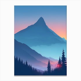 Misty Mountains Vertical Composition In Blue Tone 54 Canvas Print