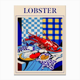 Lobster 3 Seafood Poster Canvas Print