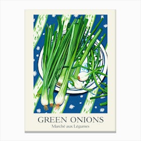 Marche Aux Legumes Green Onions Summer Illustration 6 Canvas Print