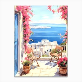 Mediterranean Balcony Painting Canvas Print
