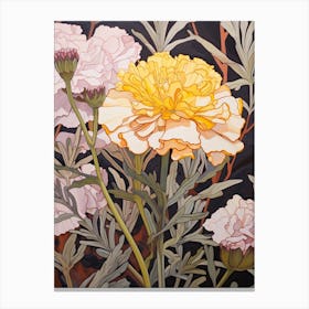 Marigold 1 Flower Painting Canvas Print