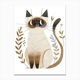 Balinese Cat Clipart Illustration 2 Canvas Print