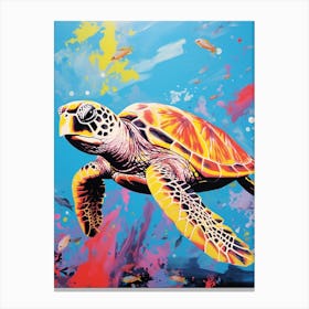 Colour Splash Sea Turtle 1 Canvas Print