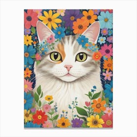 Flower Cat Canvas Print