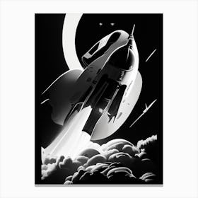 Space Shuttle Noir Comic Space Canvas Print