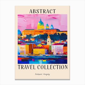 Abstract Travel Collection Poster Budapest Hungary 2 Canvas Print