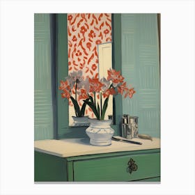 Bathroom Vanity Painting With A Gladiolus Bouquet 3 Canvas Print
