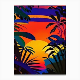 Tropical Plant Sunset Canvas Print
