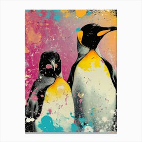 Polaroid Inspired Penguins 4 Canvas Print