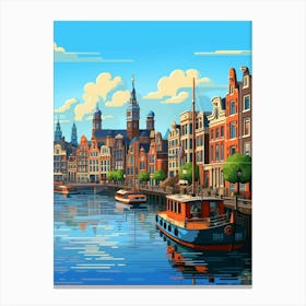 Amsterdam Pixel Art 2 Canvas Print