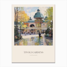 Tivoli Gardens Copenhagen Denmark Vintage Cezanne Inspired Poster Canvas Print