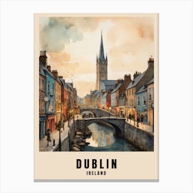 Dublin City Ireland Travel Poster (12) Canvas Print
