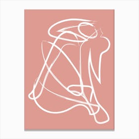 Deconstructed Lines Figure Pink Canvas Print