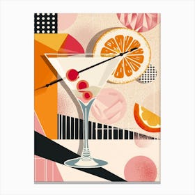 Art Deco Fruity Orange & Cranberry Cocktail 3 Canvas Print