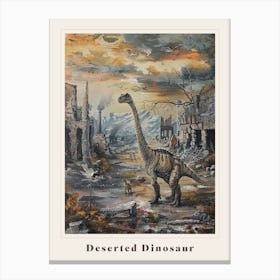 Dinosaur In A Deserted Landscape Painting 2 Poster Canvas Print