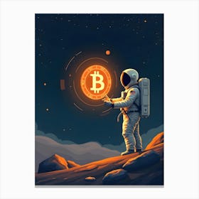 Bitcoin In Space 1 Canvas Print