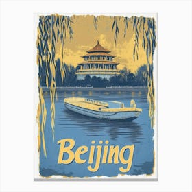 Aihrgdesign A Mid Century Modern Travel Poster For Beijing 2 Canvas Print