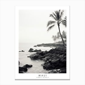 Poster Of Maui, Black And White Analogue Photograph 3 Canvas Print
