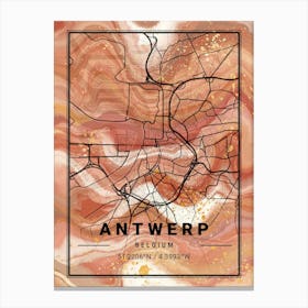 Antwerp Map Canvas Print