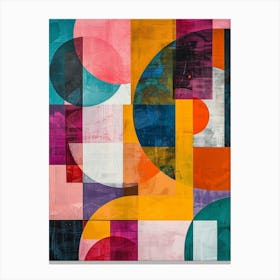 Playful And Colorful Geometric Shapes Arranged In A Fun And Whimsical Way 26 Canvas Print