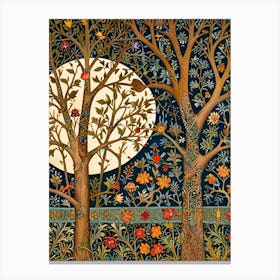 William Morris Print Moonlight In The Trees Canvas Print