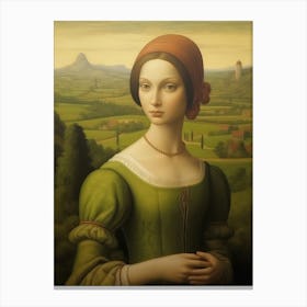 Lady In Green 3 Canvas Print