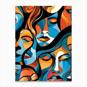 Abstract Women'S Faces 1 Canvas Print