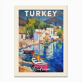 Bodrum Turkey 1 Fauvist Painting  Travel Poster Canvas Print
