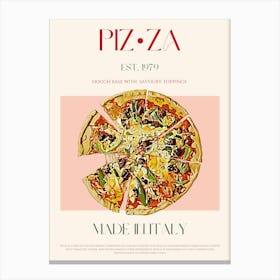 Pizza Mid Century Canvas Print