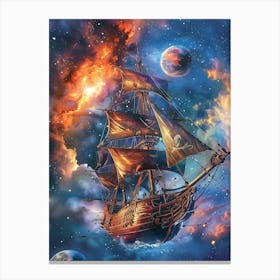 Fantasy Ship Floating in the Galaxy 13 Canvas Print
