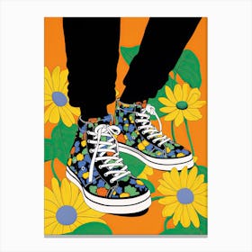 Floral Sneaker Magic Canvas Print