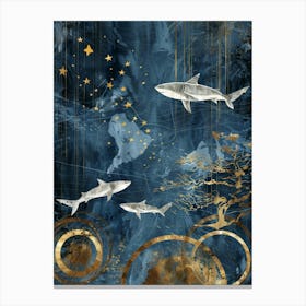 Sharks In The Sea 5 Canvas Print