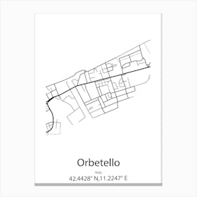 Orbetello,Italy Minimalist Map Stampe su tela